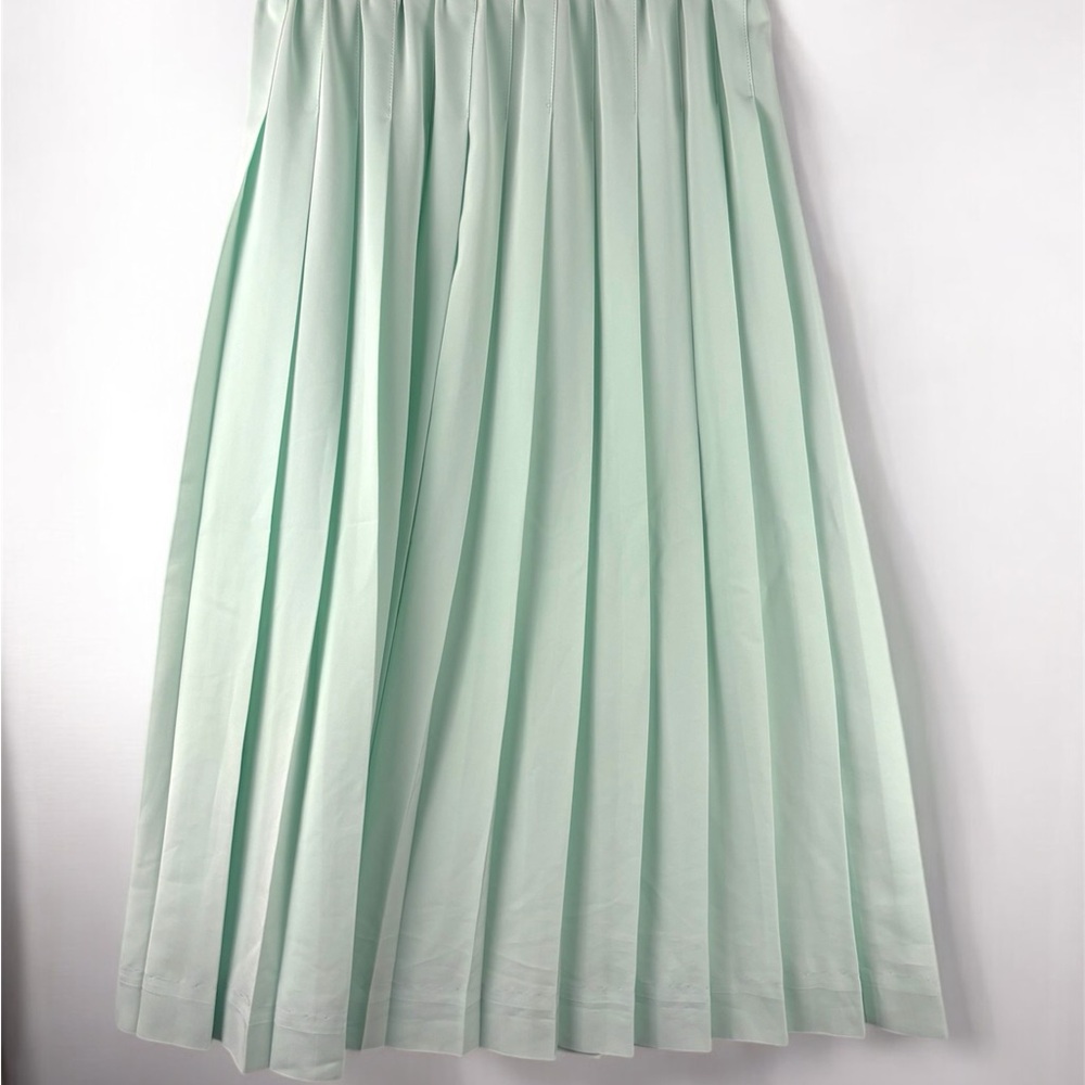VTG Susan Bristol New Traditions Pleated Mint Midi Skirt Medium Made in USA - Picture 4 of 7